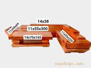 Sofa góc gỗ nguyên khối